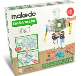Комплект за сглобяване на робот, Makedo, 33 части